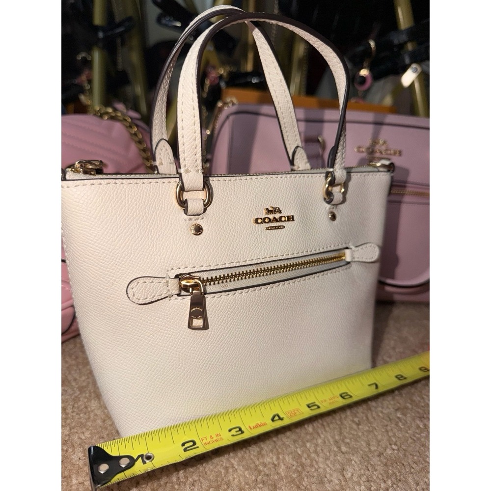 Coach Mini Leather Crossbody Tote Ivory With Crossbody Strap SUPER CUTE!!! - Picture 12 of 12